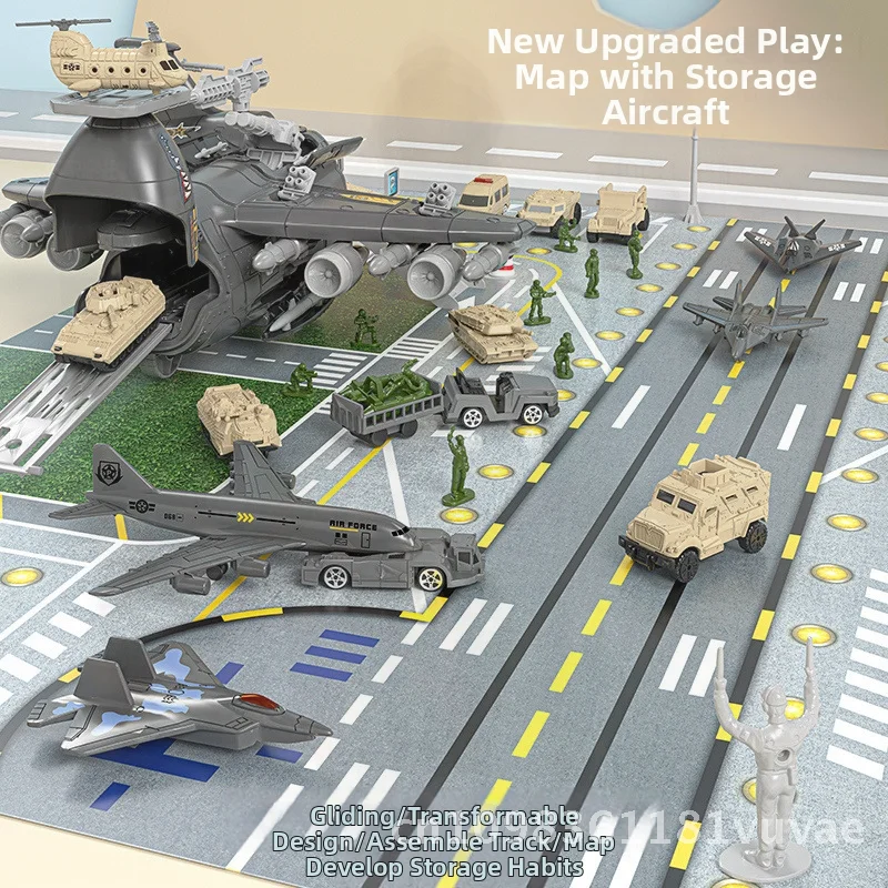 Peng Le Bao – modèle d'avion de chasse, jouet de Simulation pour enfants, avion de Transport transformant, modèle en plastique, thème de Base militaire