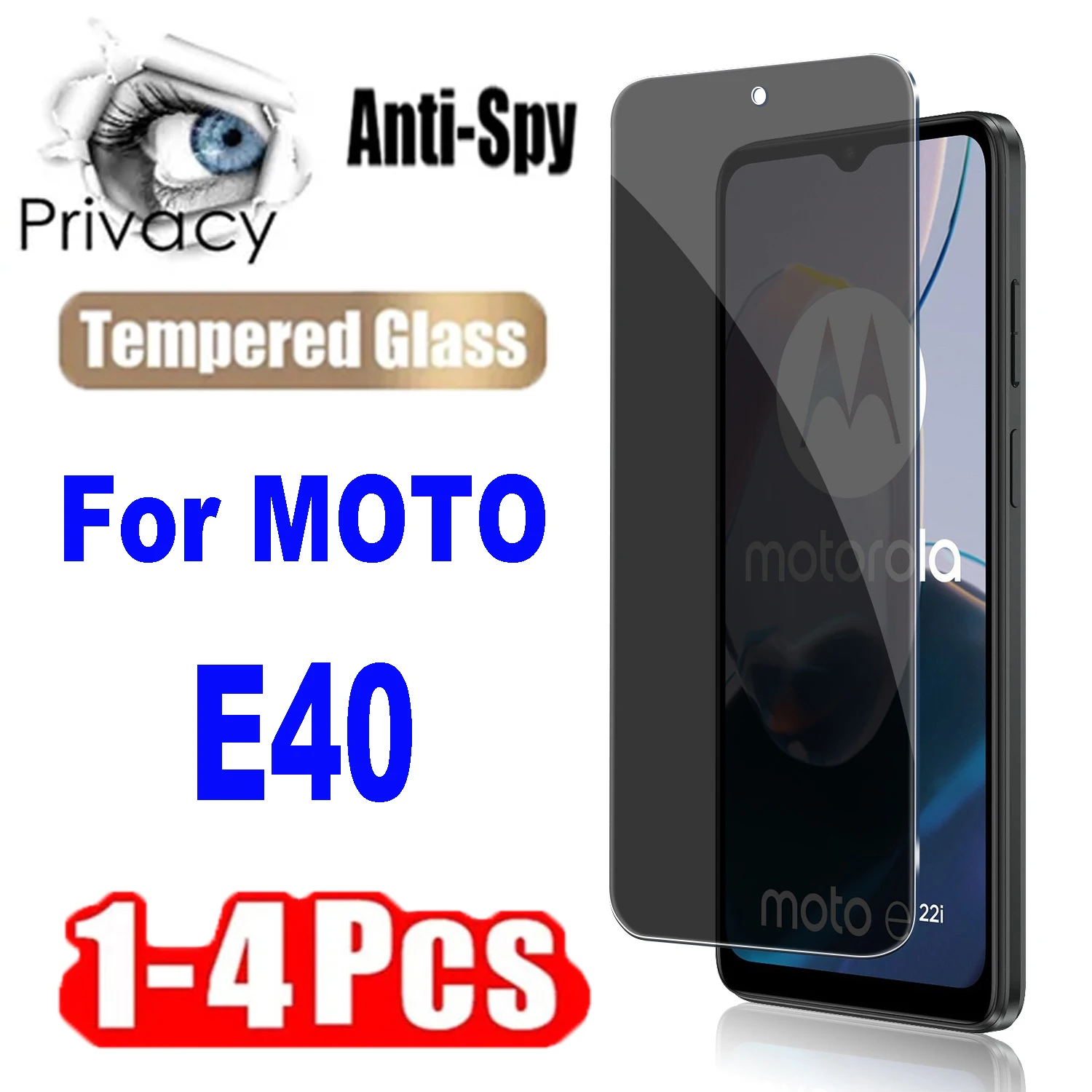 

1-4Pcs Privacy Protective Tempered Glass for Motorola Moto E40 Anti-Spy Screen Protectors Films Glass