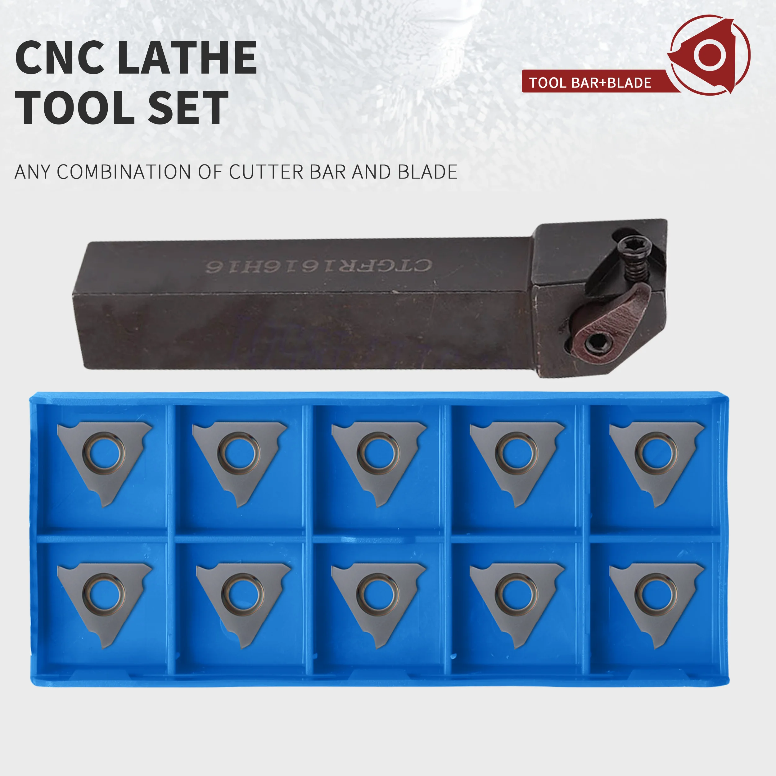CTGFR 1616H 2020K 2525 16 CNC ภายนอกตื้น Groove ตัดเครื่องมือ + 10Pc TGF32R เครื่องมือคาร์ไบด์เครื่องกลึงใบมีดทนทาน