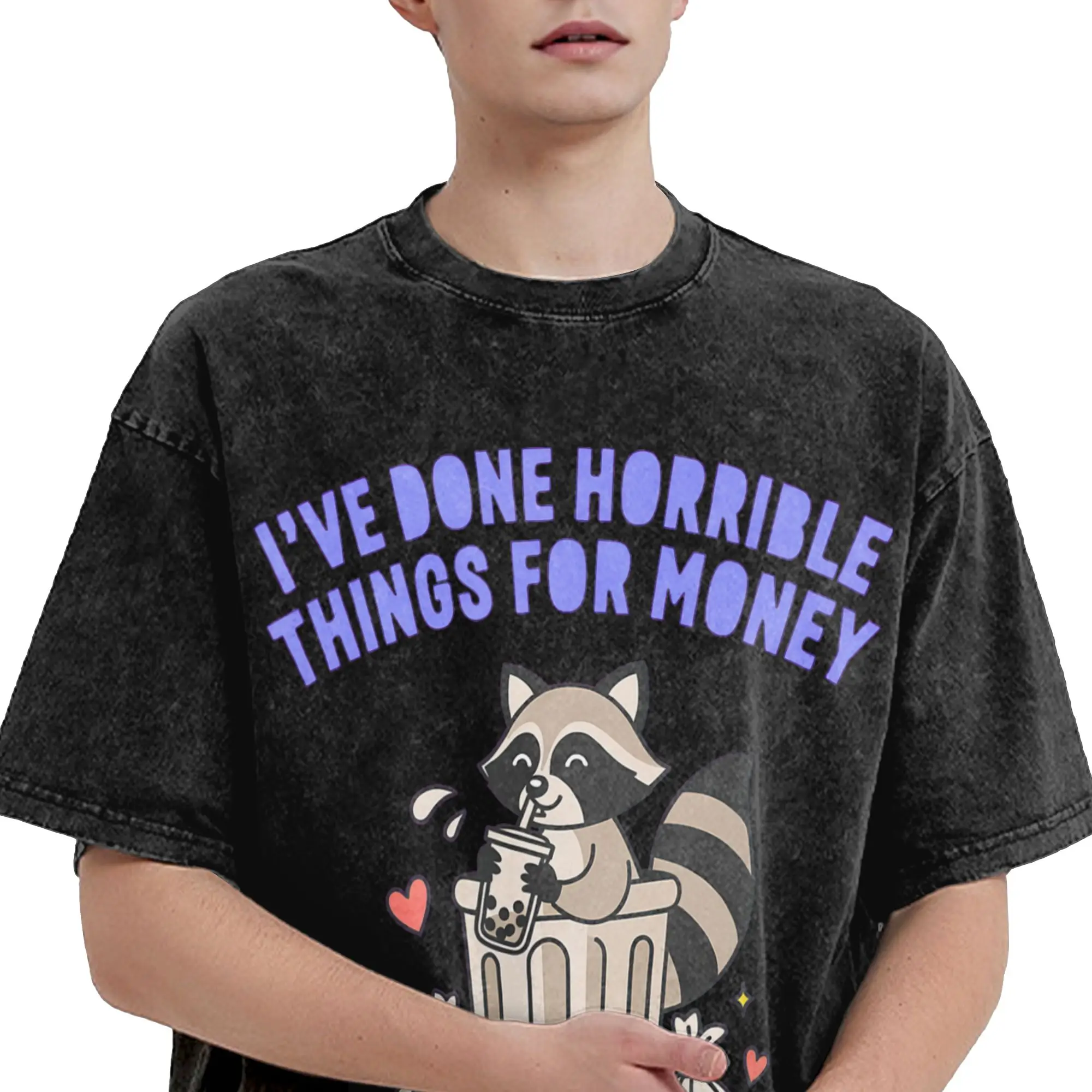 I've Done Horrible Things for Money Merch Washed T Shirt Men Women Streetwear Hip Hop T-Shirts Summer  Tees Tops Short Sleeve
