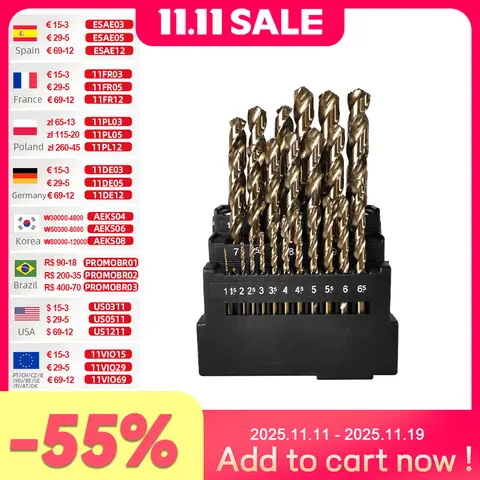 High Cobalt HSS Twist Drill Set Allsome