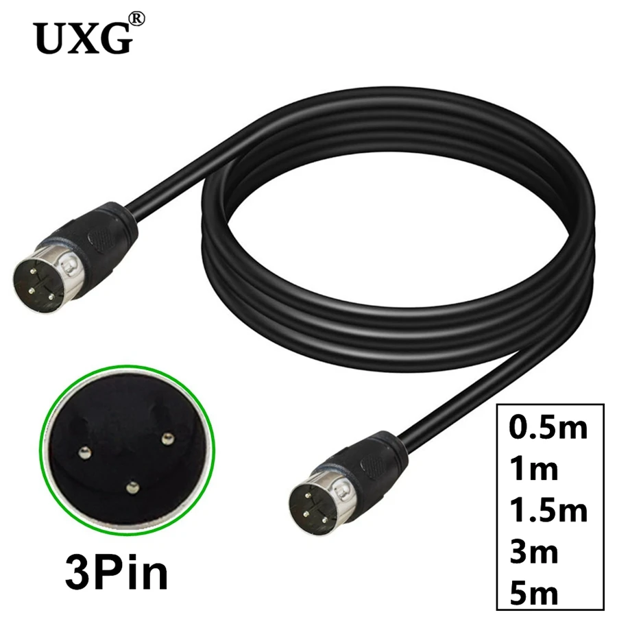 DIN 3PIN Male to Male 3 Pin Signal Transmission For TV DVD Player Adapter Audio power extension Cable 0.5m 1m 3m 5m