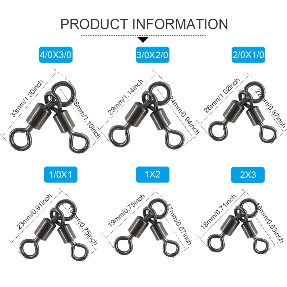 10/50pcs Fishing Barrel Swivels Bearing Rolling Swivel Solid Ring Lure Fishhooks Connector Carp Fishing Tackle Pesca Accessorie