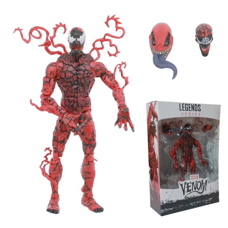 The Amazing Spider-Man Venom Carnage Real Head Sculpture with Movable Joints and Cool Interchangeable Head Figure Model Ornament