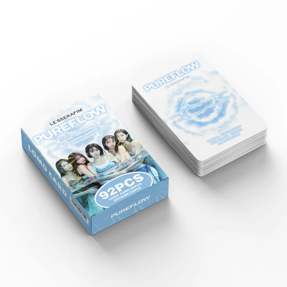 

92 Small Cards of K-Pop Girl Group New Album PUREFLOW Celebrity Photo Cards MINI Stickers LOMO Cards Fan Support Gifts