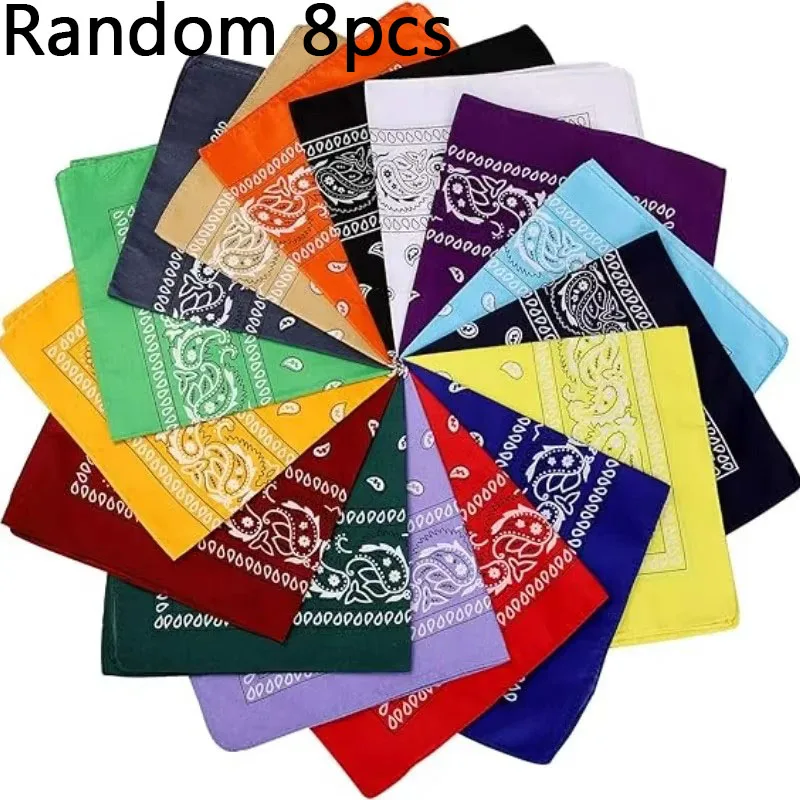 1/8/10 Stuks Bohemian Print Bandana Paisley Patroon Hoofdbanden Hiphop Hoofddoek Outdoor Unisex Hoofdband Pols Wraps Gezichtsmasker