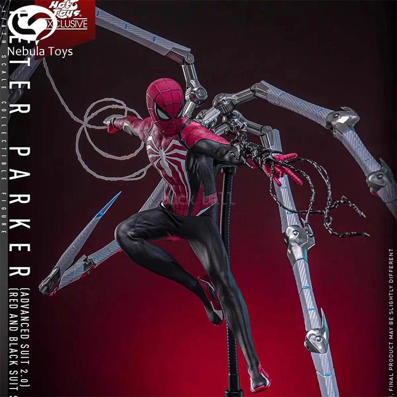 Hot Toys Spider Man Action Figure Spider-Man Figures Ht Vgm66 Red Black Battle Suit Model Statue Doll Collection Decoration Gift