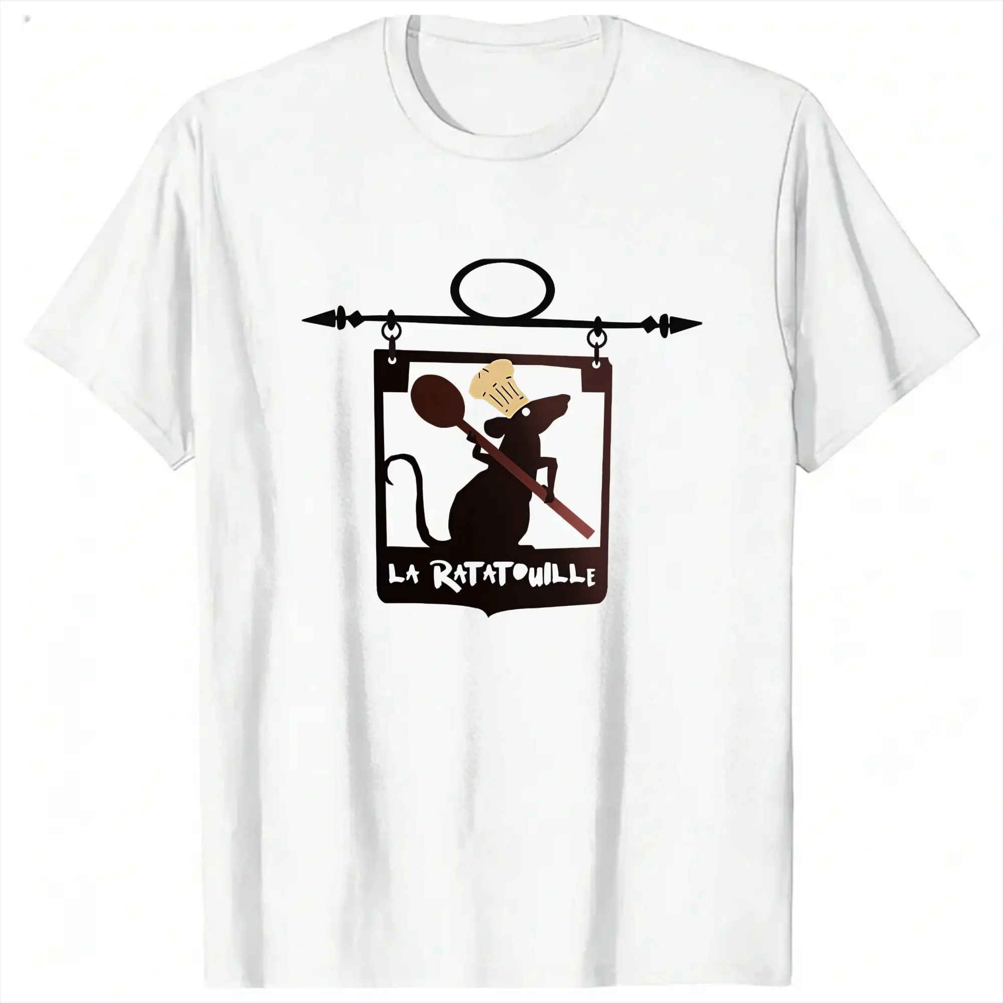 Ratatouille T Shirt Mens  Vintage 100% Cotton T-Shirts Summer O-Neck Trendy Cool Tee Shirt Pattern Oversized Clothes