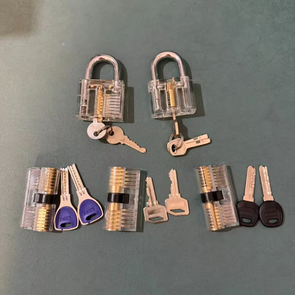Practice Padlock Locksmith Supplies Transparent Copper Locks Training Skill Padlocks Locksmith Tool Locks Visible Lock Hardware