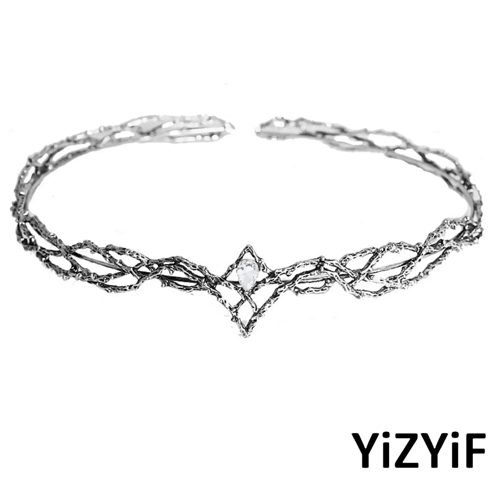 

Cosplay Accessory Unisex Metal Tiaras Round Rhinestone Crown Headwear Costume Accessory for Halloween Photography Carnival