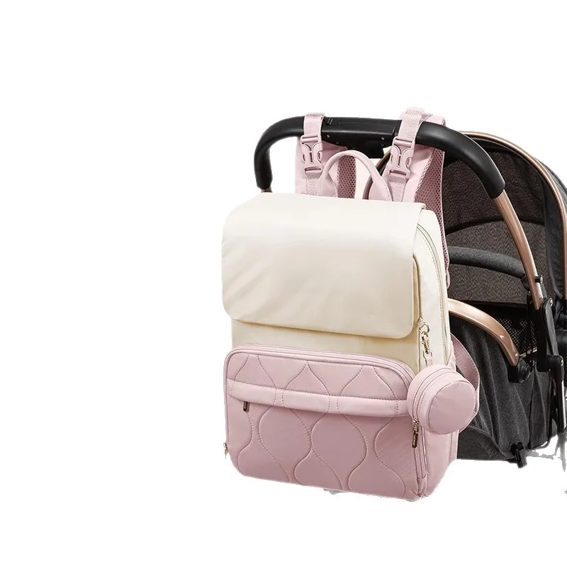 

Diaper Bag Mommy Backpack Stylish Portable Baby Travel Bag with Diaper Pad Pacifier Bag