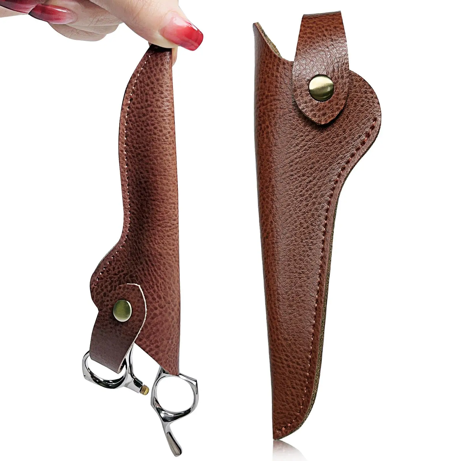 Beauty Salon Scissors Pouch Holder PU Leather Organizer Cover for Barber Accessories and Haircut Tools