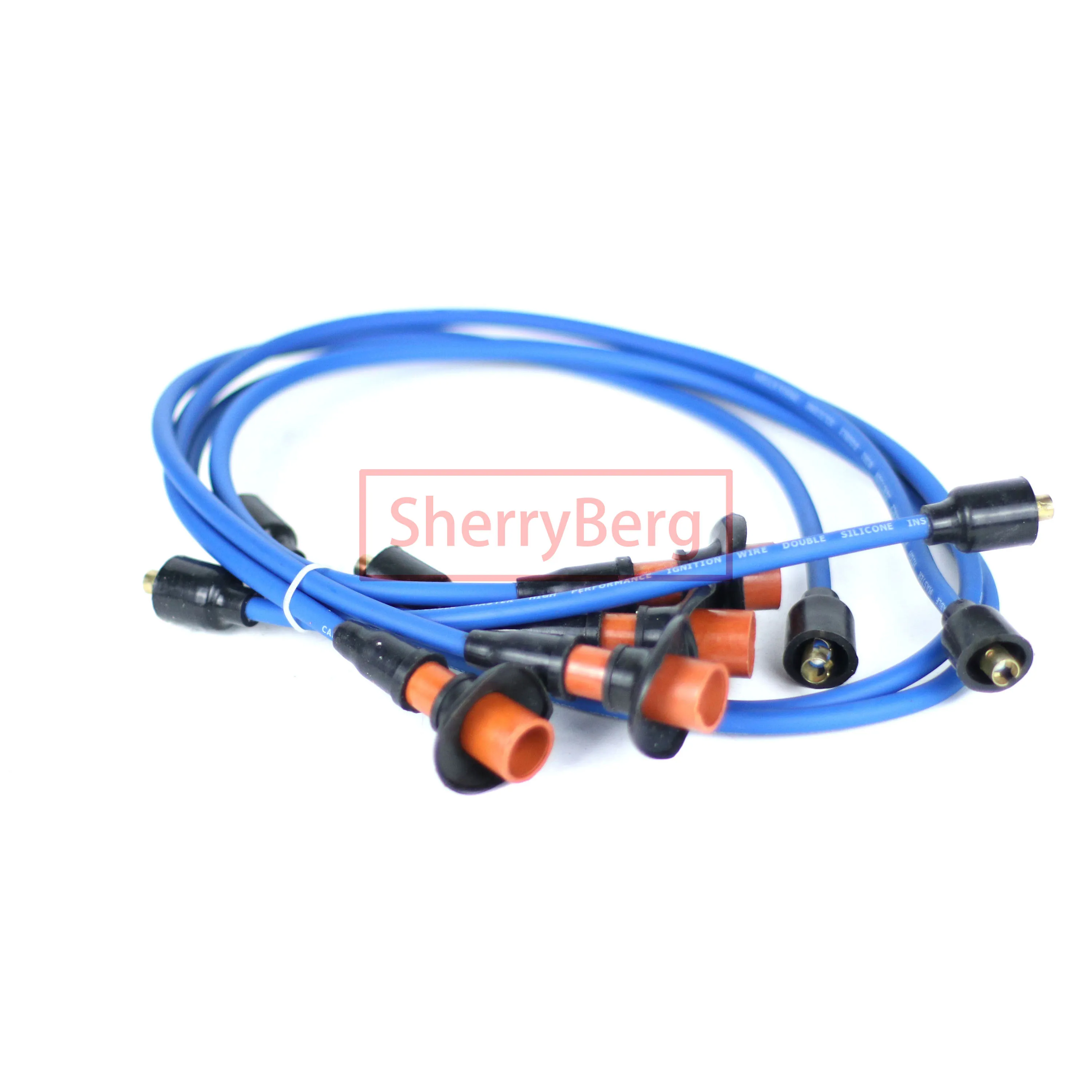 Cables SherryBerg para juego de Cables de bujía VW 111998031A 1200-1600CC Bug Bus Ghia cables de encendido VW, tipo 1, 2 y 3, color azul