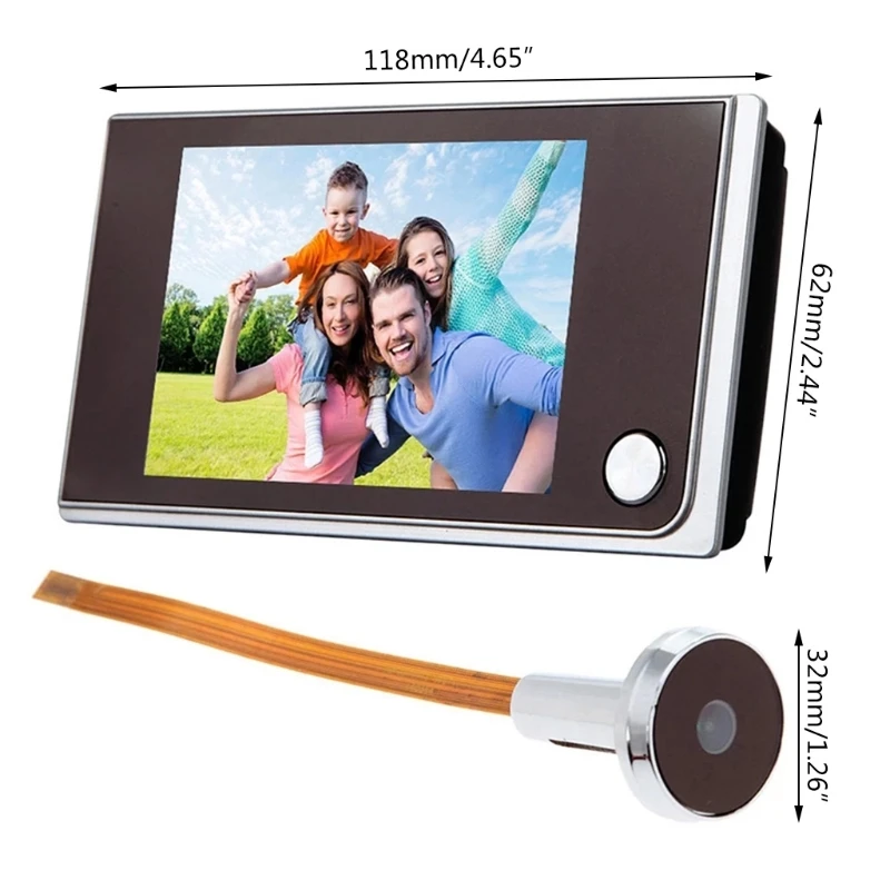 3.5 ''Digital Doorbell LCD 120 องศาอิเล็กทรอนิกส์ Peephole Doorbell สี กล้องประตู Viewer สำหรับ Home Security