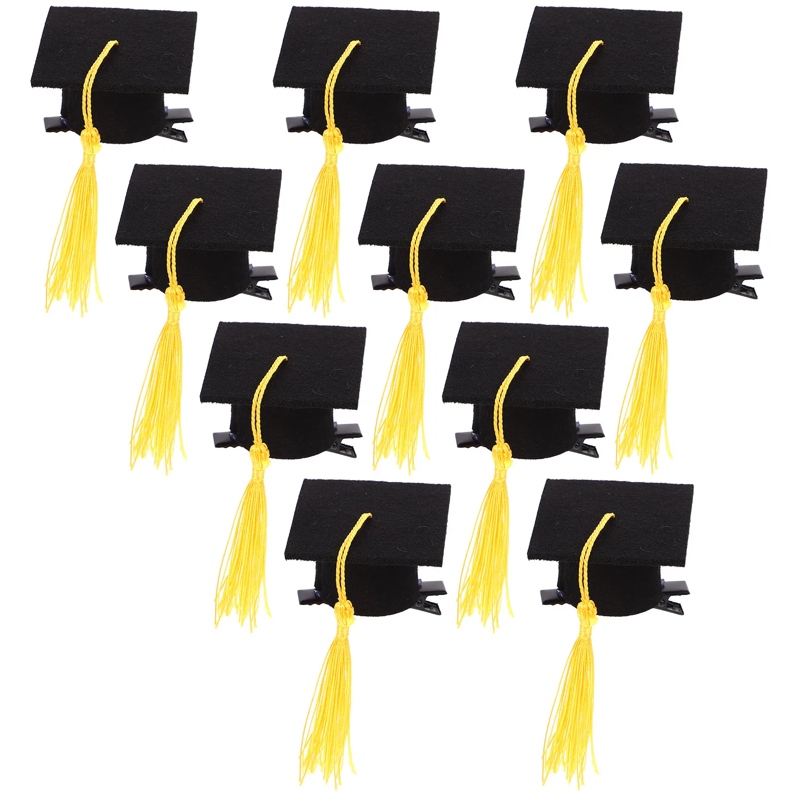 

10 Pcs Felt Mini Doctoral Hat Hair Clip Graduation Hats Decorate Clips Cute Accessories