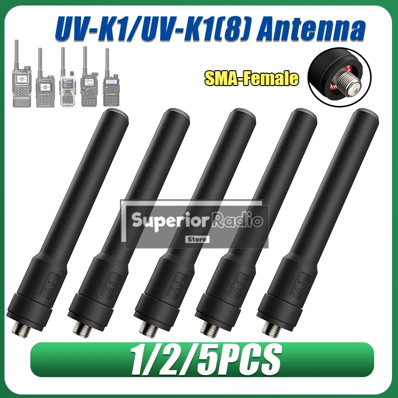 

Оригинальная короткая антенна Quansheng UV-K1 (SMA-F) для рации UV-K1(8), UHF/VHF, для мини-радиостанции UV-5R, аксессуары