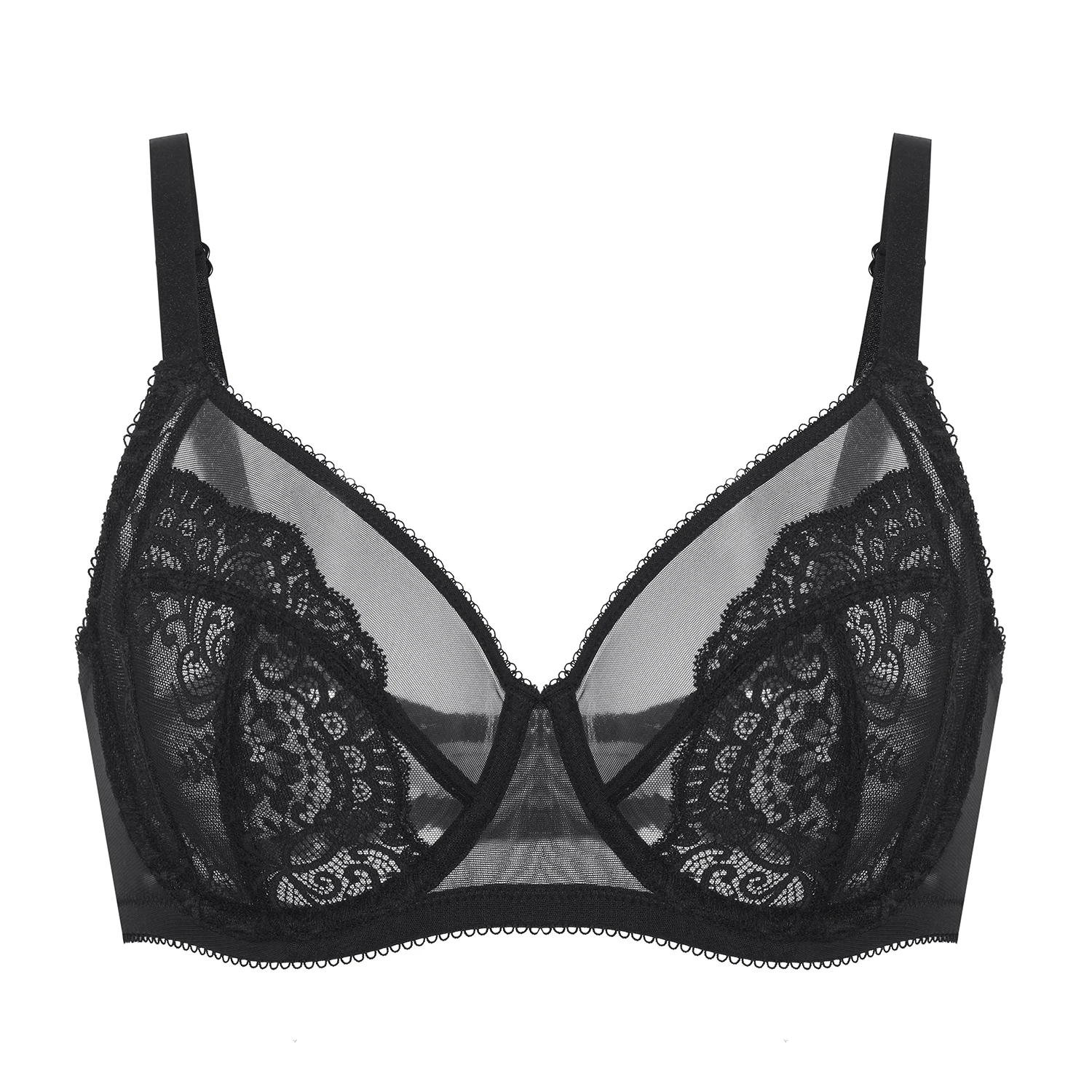 Women\'s Lace Bra Plus Size Full Coverage Underwire Sexy Unlined Bras