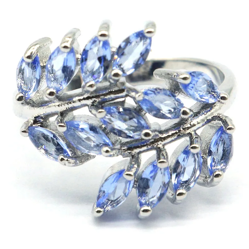 

Buy 5 Get 1 Free 18x17mm Shape Green Peridot Swiss Blue Topaz Violet Tanzanite Ladies Gift Silver Rings