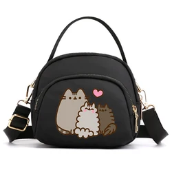 New Pusheen Crossbody Bags for Women Kawaii Cartoon Printed Bags Cute Girls Large Capacity Shopping Tote Bags Women Handbags