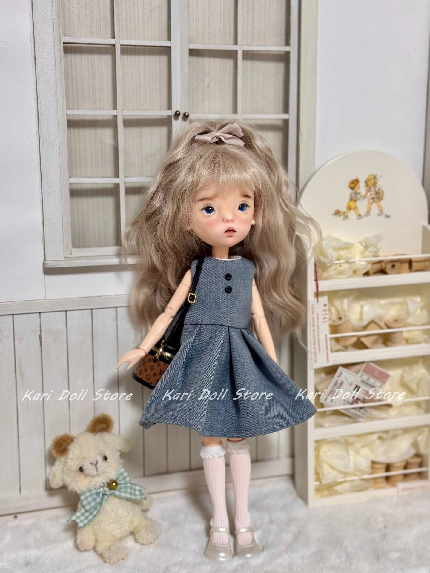 Kari Doll Одежда и юбки 2025 Темно-синее женское платье, комплект куклы для куклы Landazz Landoudou