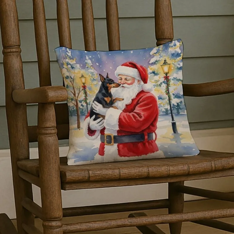 وسادة رمي جحر سانتا كلوز المزخرفة للاستخدام الداخلي والخارجي للأريكة والسرير والفناء هدية عيد الميلاد