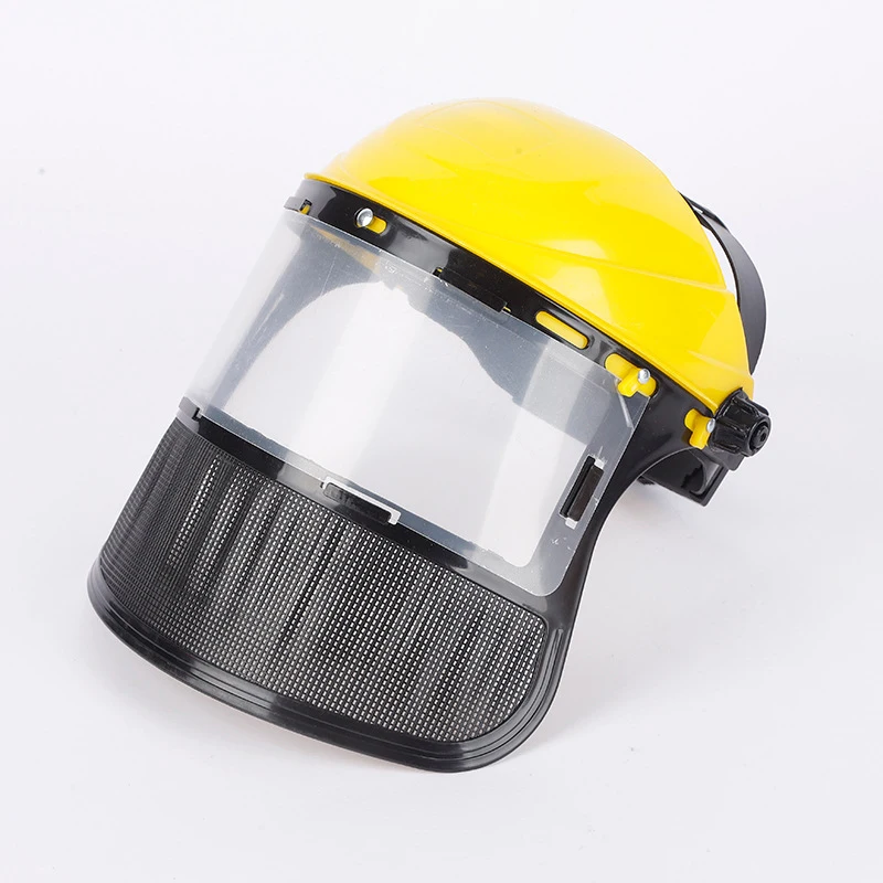 Coupe gazon de jardin, casque de sécurité, chapeau avec masque complet en maille pour débroussailleu