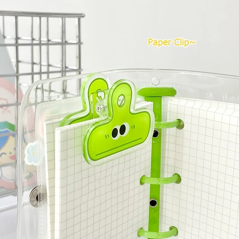 4pcs Pack Acrylic Cute Face Binder Clip Planner Clips Paper Clamp Decorative Supplies School Stationery