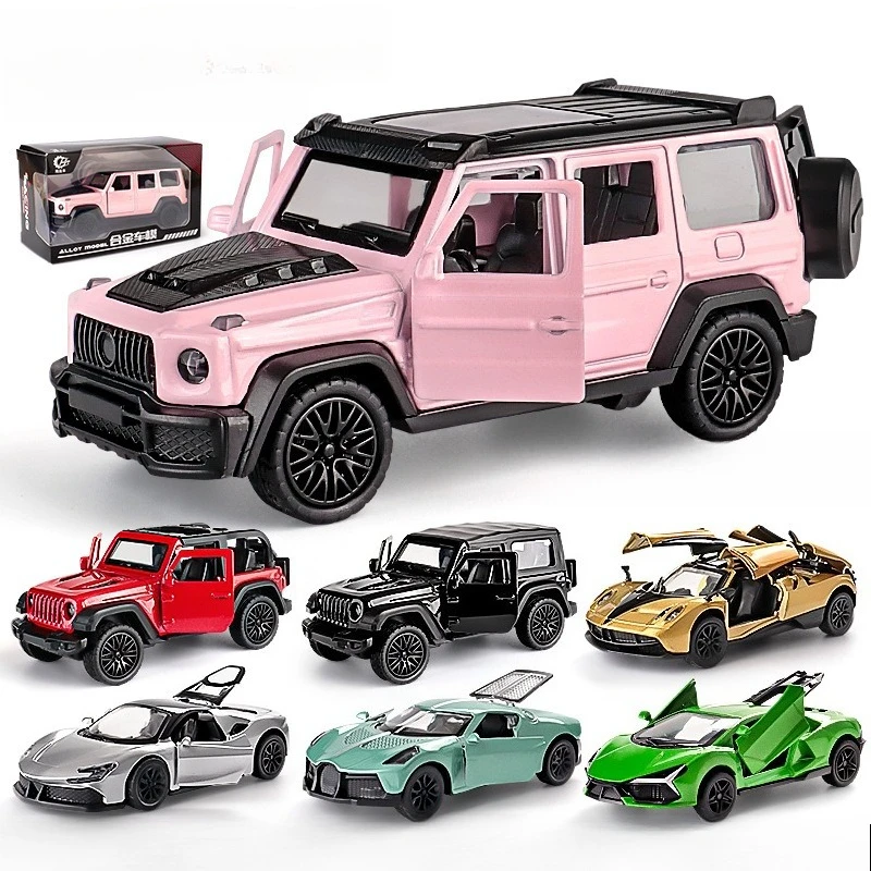 

1:43 Pink Big G800 Off-road Vehicle Model Girl Pull Back Car Live Broadcast Popular Alloy Toy Car