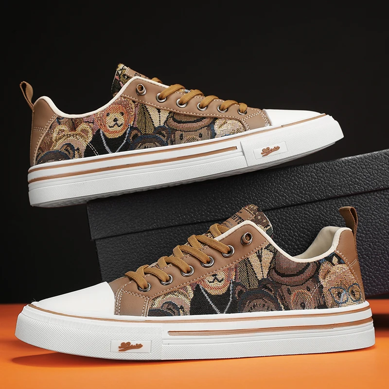 

Casual Sneaker Skateboard Flat Canvas Fashion Sports and Leisure Shoes for Men Loafers Wear-resistant Ventilate Low-top Fabric