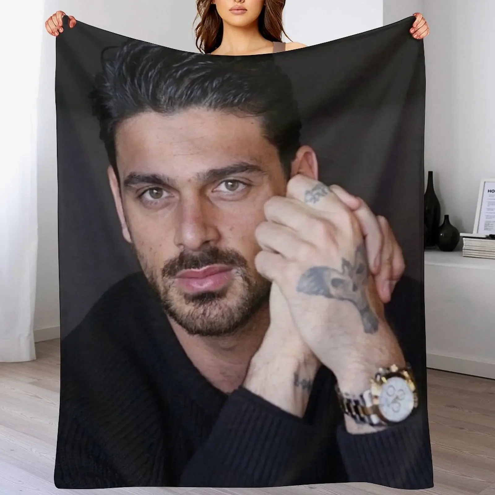

michele morrone Throw Blanket for sofa valentine gift ideas halloween Baby Blankets