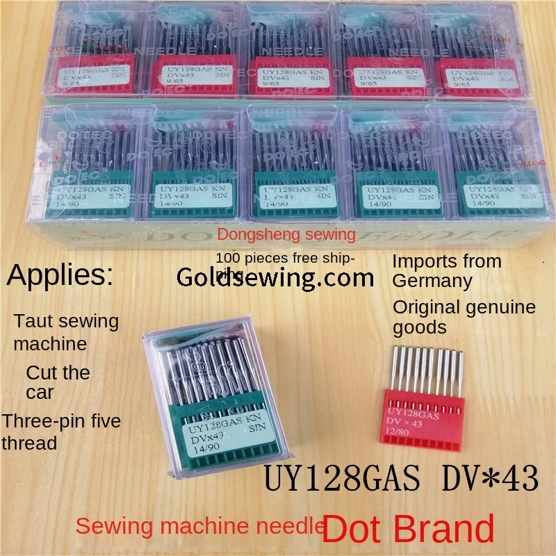 100PCS 10bag UY128GAS UY128GASKN Dotec Needles Dvx43 Sin Needle for Interlock Sewing Machine Three Needle Five Line Covering