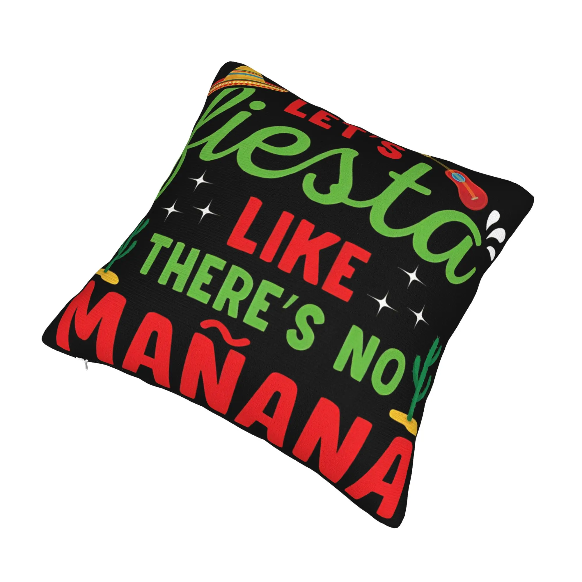 Decorative Pillow Covers Let's Fiesta Cinco De Mayo  Merch Living Room  Pillow Case Cover Zipper Multi Size
