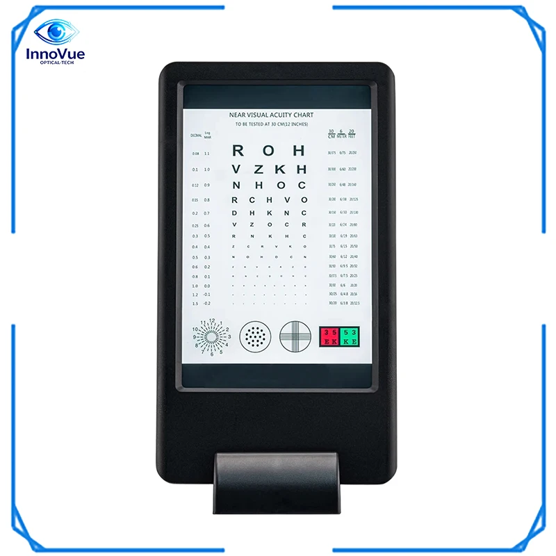 

Rechargeable 30cm Near Vision Tester Chart with AC Adapter Double-Sided Display Featuring Letter And Tumbling E
