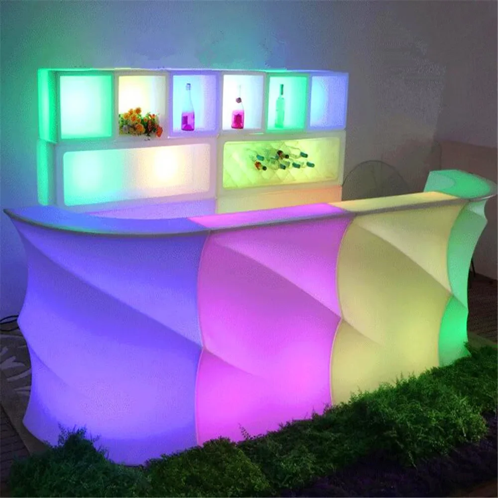 New Wine Cabinet Outdoor LED Luminous Cocktail Table Creative Bar Plastic Table Nightclub Bar Disco Supplies Wine Bar Cabinet