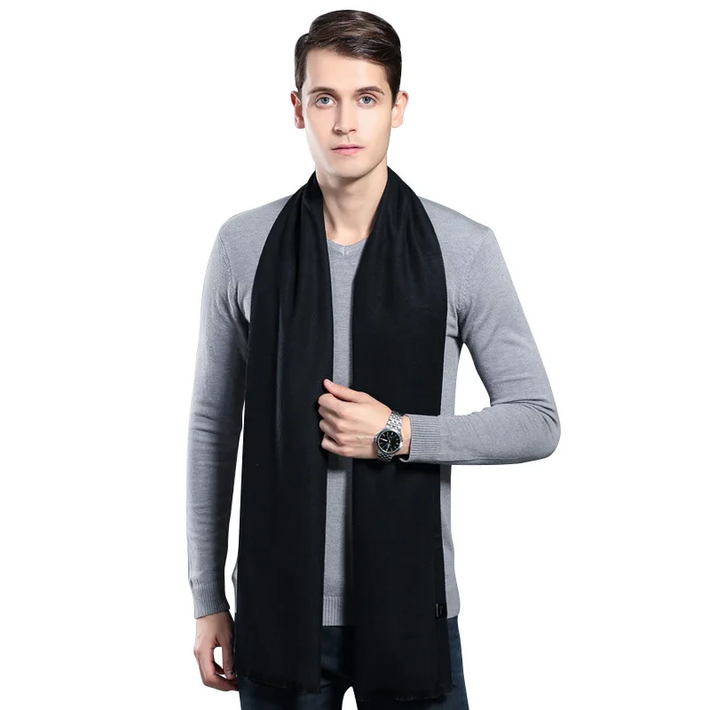 Designer Brand Plaid Men Scarves Winter Warm Cashmere Scarf Men's Pashmina Shawl Business Long Wraps Christmas Gift for Man