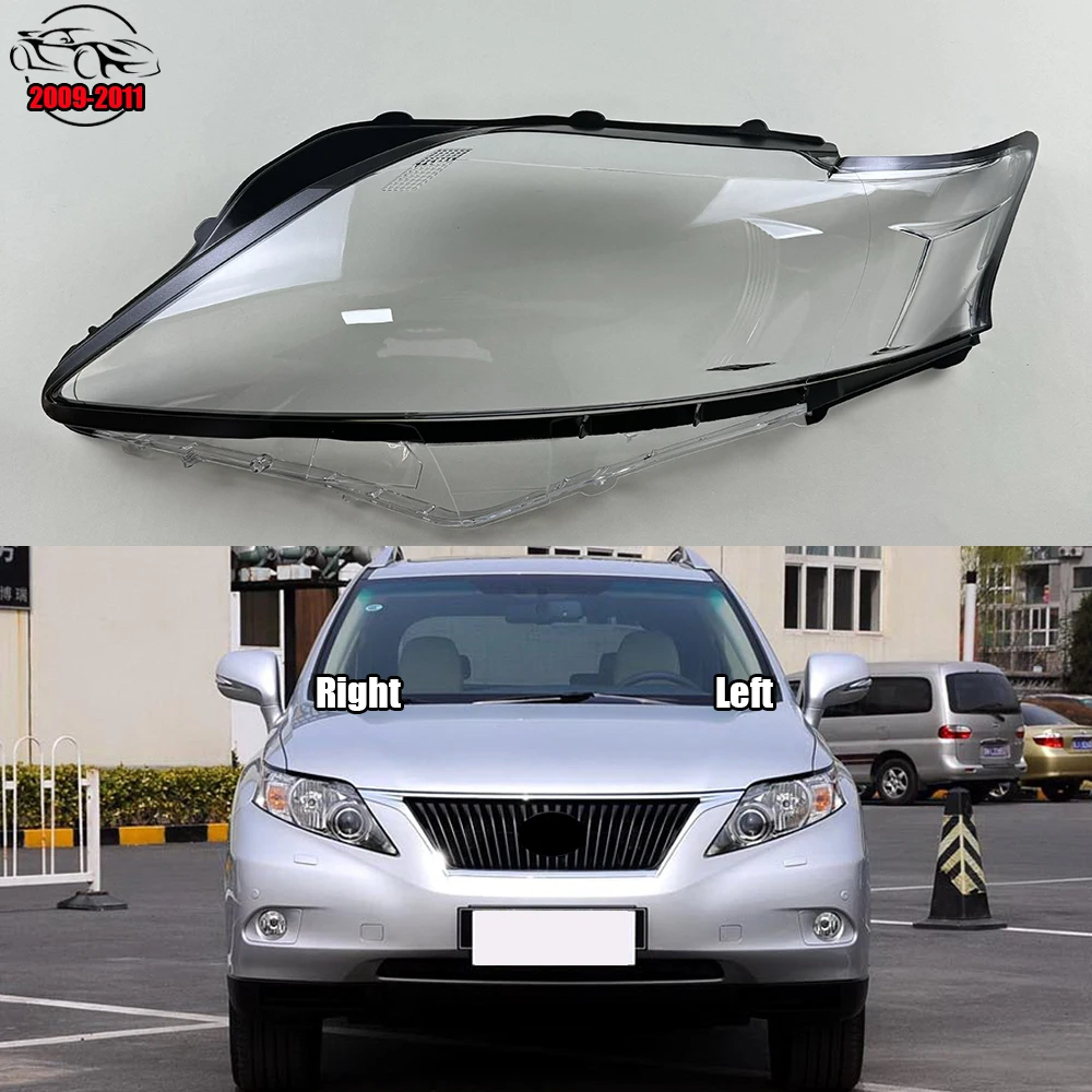 For Lexus RX270 RX350 RX450 2009-2011 Transparent Lampshade Lamp Shade Front Headlight Shell Headlight Cover Lens Plexiglass