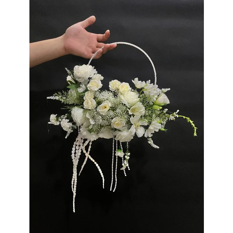 obtain-a-certificate-and-register-the-korean-wedding-round-hand-held-wreath-flower-basket-bridal-bouquet-wedding-dress-shooting