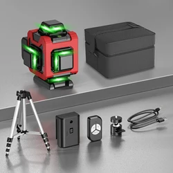 WEIDDW Professional Laser level 4D 16 Lines with 39.37 Inch (1M)Tripod 360°Self-leveling Laser Levels Green Beam Nivel Laser