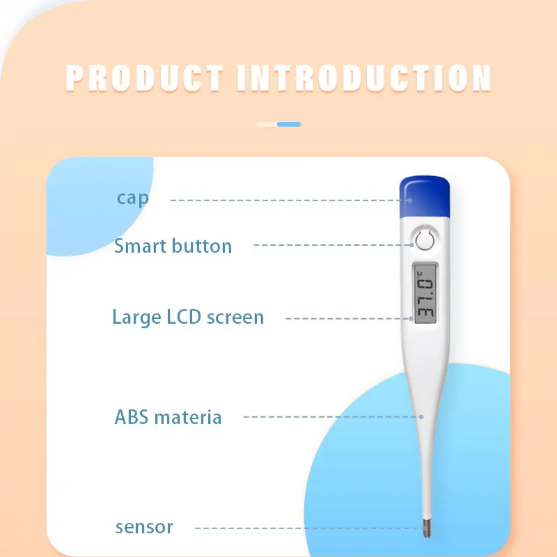 Household Indoor Medical 60s Measurement Baby Adult Oral Armpit Rectal Rigid Tip Thermometer Memory Beeper Fever Alarm Function