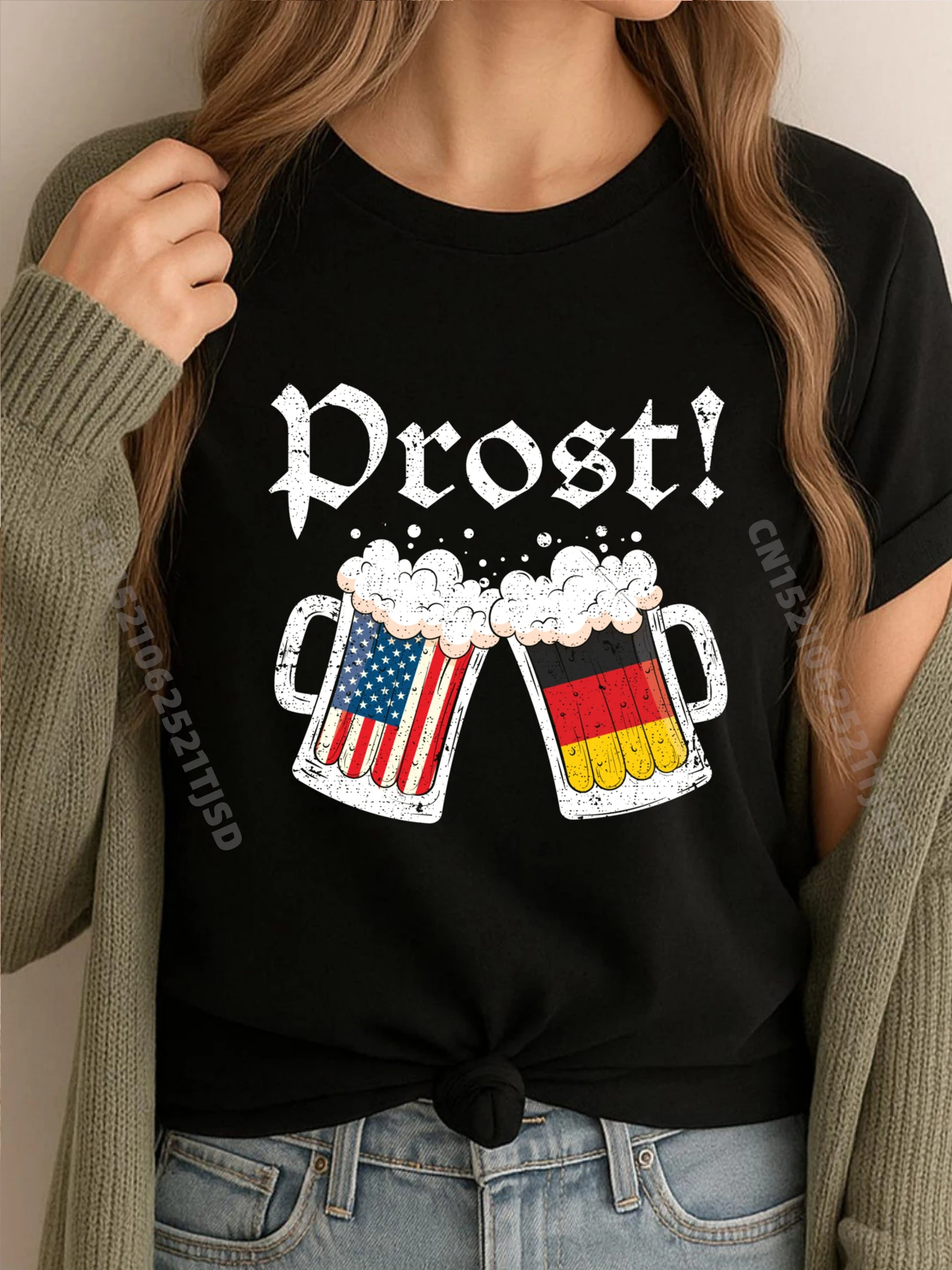 

Октоберфес, американский немецкий флаг, пивная проста, роскошная футболка, дышащая белая футболка, женские топы и футболки