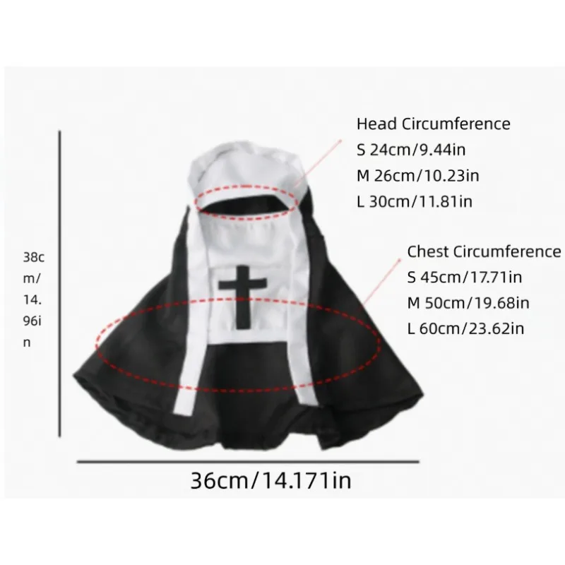 Cat Nun Costume Set For Small Dogs And Kittens Perfect For Halloween Party Cosplay Photoshoot And Funny Dress Up