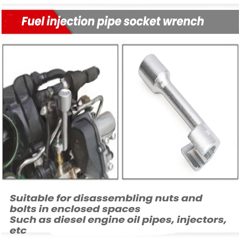 Imagem -04 - Diesel Fuel Injector Soquete Wrench Grupo Linha de Injeção Cromo Vanádio Aço Chave Soquete Tubo para Reparação Automóvel