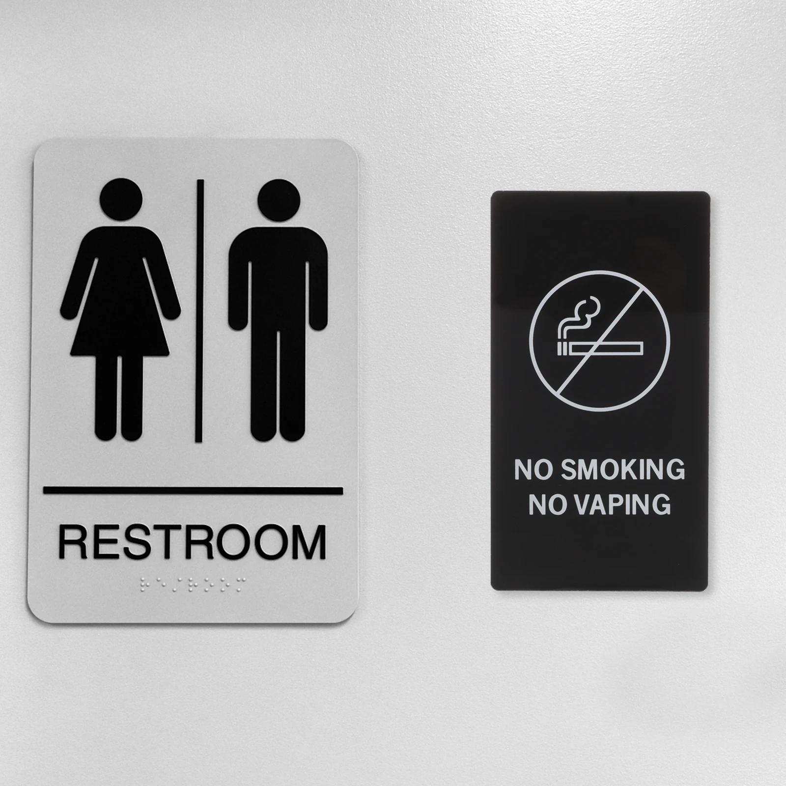 Signage No Smoking Office Smoke Warning Acrylic Signs for Home Bathroom Business