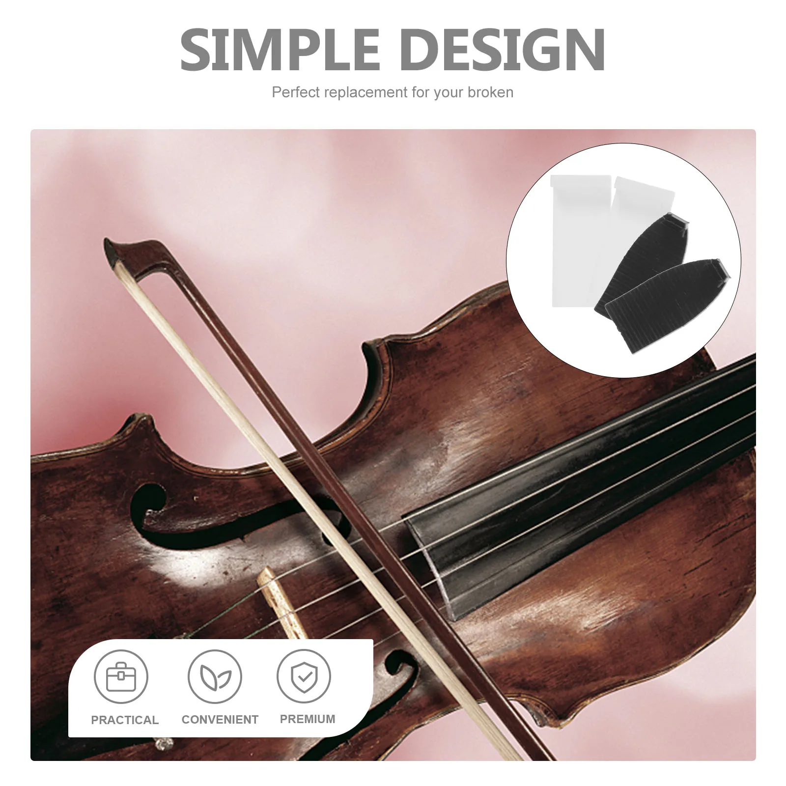 

4 Pcs Violin Bow Piece Accessory Bows Parts and Accessories Protector Tailpiece Grip