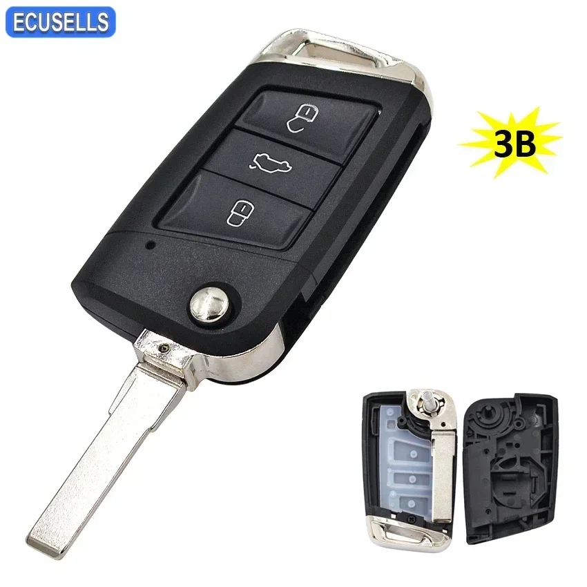 Ecusells الوجه مفتاح بعيد قذيفة الحال بالنسبة ل V-W ل V-olkswagen Tiguan A7 MQB جولف السابع Golf7 جولف MK7 لسكودا اوكتافيا HU66 HAA #1