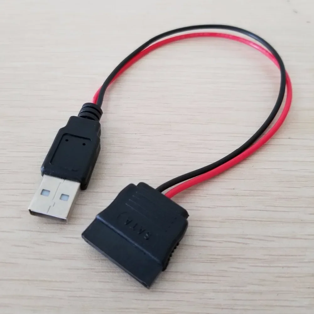 USB pánský na 15pin SATA ženské adaptér energie lanko bovdenu šňůra 18AWG 30cm pro notebook 2.5 natvrdo pohon HDD SSD