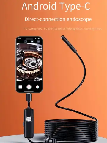 7.0MM TYPE-C Endoscope Camera IP67 Waterproof 6 LEDs Adjustable USB Android Flexible Inspection Borescope Cameras for Phone PC
