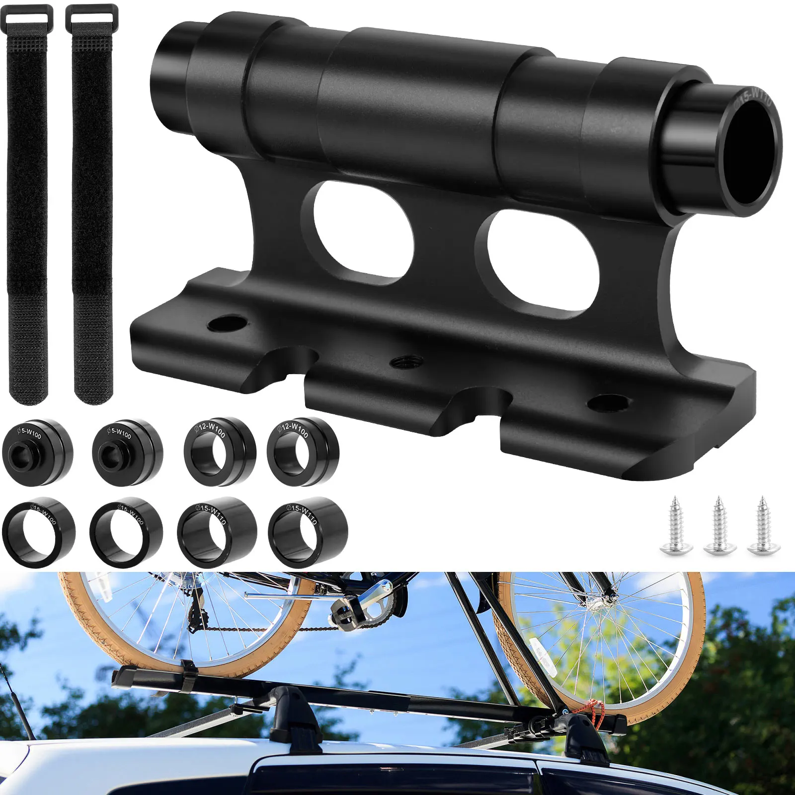 Roof Box Mounting U Bracket Bicycle Fork Fixed Clip Universal Roof Box U-Bolt Clamps Easy to Install Car Van Mounting Fittin Kit