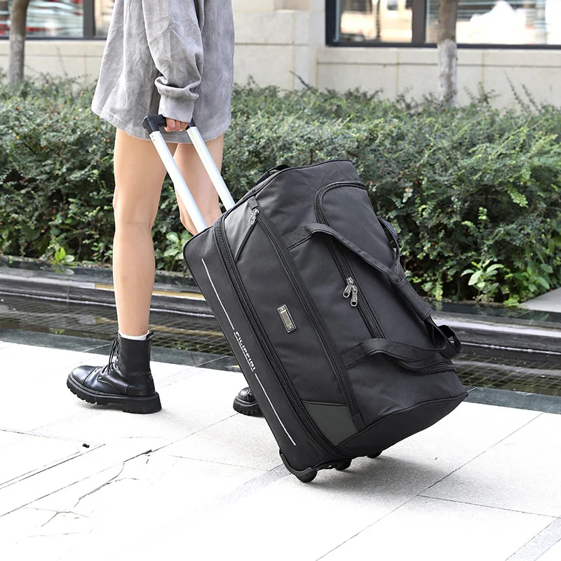 Large Capacity Trolley Bag Travel Suitcase Rolling Luggage Portable Waterproof Folding Oxford Cloth Business Bags Hand Luggage