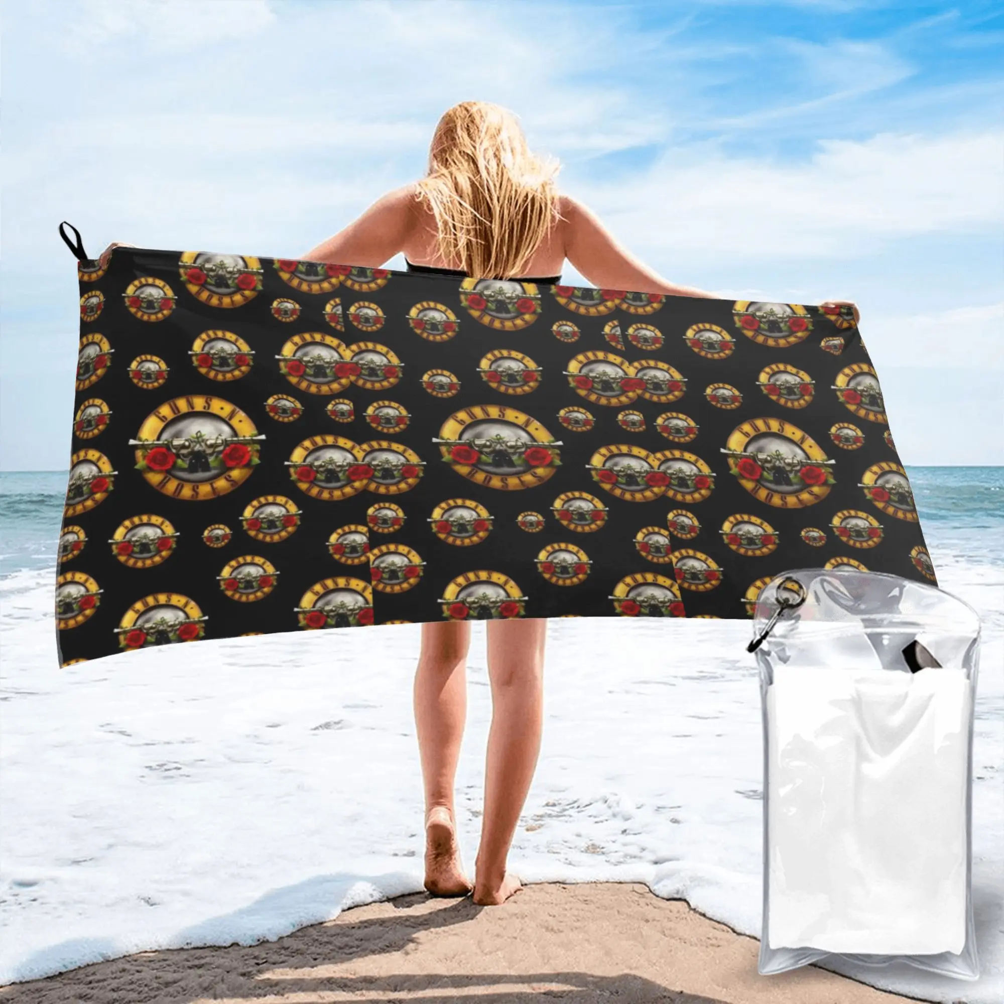 

Guns N Roses Beach Towel Soft Microfiber Quick Dry Absorbent Quick Towels For Bath
